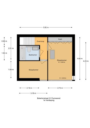 Plattegrond - Botertonstraat 31, 1445 LH Purmerend - Botertonstraat 31_1e Verdieping.jpg